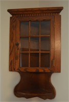 Hanging Oak Corner Cabinet