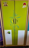 Lime-Green Artcrest Metal Cabinet& contents