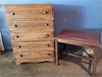 2pcs Wooden Tall Chest and Side Table