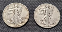 1941 & 1944 Liberty Walking Half Dollar