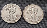 1943 & 1944 Liberty Walking Half Dollar