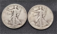 1935 & 1941 Liberty Walking Half Dollar