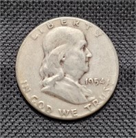 1954 Ben Franklin Half Dollar
