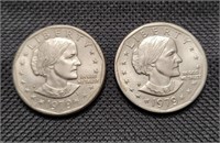 2- 1979 Susan B Anthony Dollars