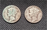 2- US Mercury Dimes