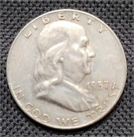 1957 Ben Franklin Half Dollar