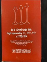 NIB International Silver Co Set Of (3) Crystal