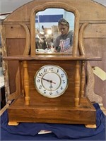 Wooden Mantle Clock 20.5"W x16"H x 7.5"D Great
