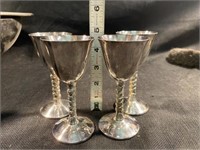 Set Of (4) Vintage Silver Plated Wine