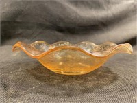 Depression Glass Amber Star Shaped Bowl Rare