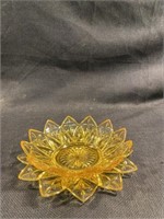 Vintage Marigold Wildflower Carnival Glass Bowl