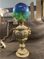 Vintage Italian Electric Oil Lamp Style Brass Lamp