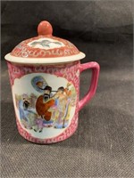 Vintage Porcelain Tea Cup Mug W/ Lid
