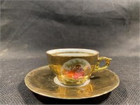 JKW Gold Teacup And Saucer Made In Germany