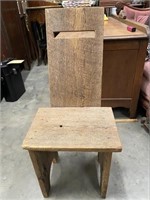 Handmade Oak Bench Chair Good Shape 13.75" L x