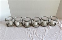 Candle display-metal & glass- votives included