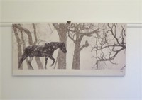 Horse print on canvas - 38 x 18"