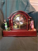 Decorative clock and music box w/ dancing couples
