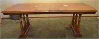 2 Pedestal Oak Dining Room Table
