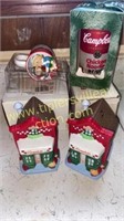 Campbell’s soup Christmas ornaments and tea