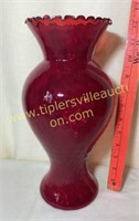 Gorgeous ruby optic vase