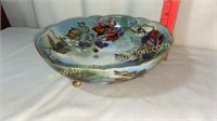 Limoges footed blackberry hand painted bowl