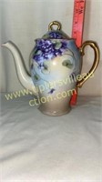 Carlsbad Austria hand painted violet teapot
