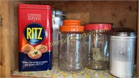 Kitchen jars and ritz tin