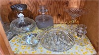 Large group of clear glass and crystal