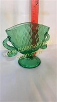 Green dolphin glass fan vase