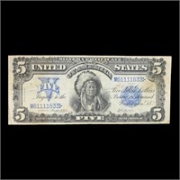 1899 $5 Dollar Large Size Silver Certificate Oncpa