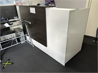 White Reception Desk with Timber Laminated Counter