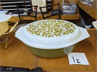 Green Pyrex Dish with Lid