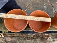 Set of 2 Small Clay Flower Pots 6"H 6"D