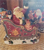 Santa Sleigh Cookie Jar