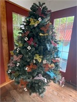 6.5 ft christmas tree with butterfly ornaments
