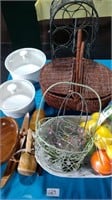 Asmt of Baskets, Wine Rack, Casserole Dishes,