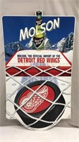 Large Metal Sign Detroit Red Wings Molson Ice