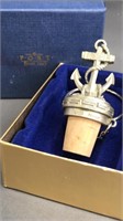 Fort Pewter Anchor Cork Stopper In Box