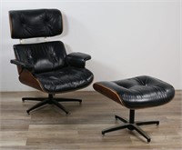 Mid Century Modern Eames Style Chair and Ottoman