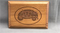 Stagecoach Carved Wood Wall Plaque In Box