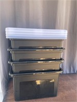 4 storage totes with lids