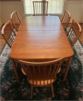 Dining Table w/2 Leaves & 6 Chairs