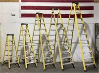 (5) Assorted Fiberglass Step Ladders
