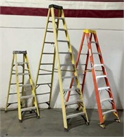 (3) Assorted Fiberglass Step Ladders