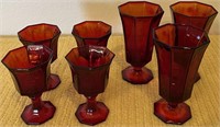 Lot of Ruby Red Glasses