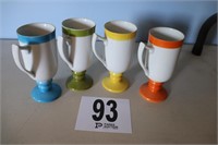 (4) Vintage Coffee Cups (Chips) (R1)