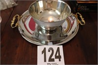 Paul Revere Bowl & Kromex Platter with Handles