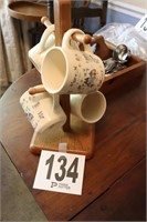 Heartland' Stoneware Coffee Mugs with Stand (R2)