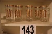 (8) Vintage Glasses with Gold Overlay (R3)